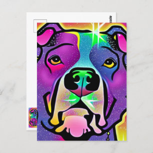 Cartão Postal Pitbull Dog Pop Art