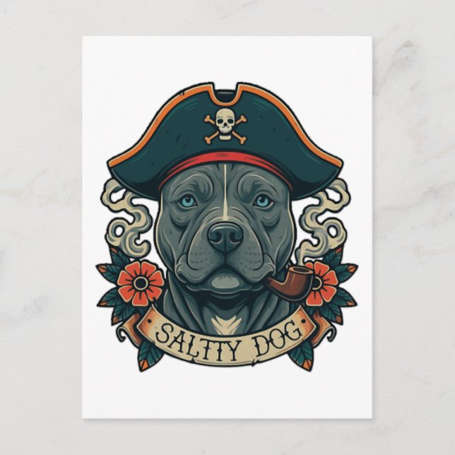 Cartão Postal Pitbull Salty Dog (Frente)