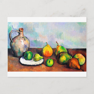 Cartão Postal Pitcher e Fruta, Paul Cezanne