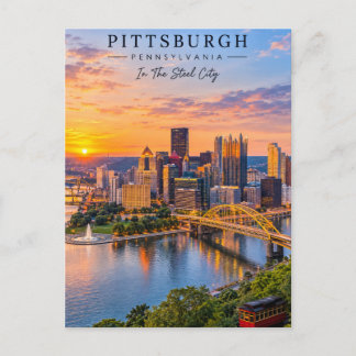 Cartão Postal Pittsburgh Cidade Pensilvânia Na Cidade Do Aço