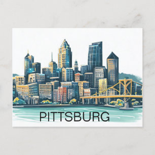 Cartão Postal Pittsburgh Cityscape