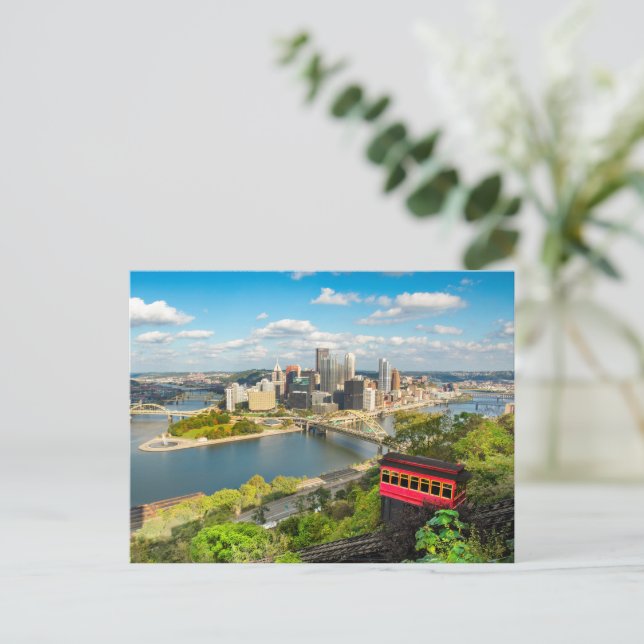 Cartão Postal Pittsburgh Pensilvânia Duquesne Incline (Em pé/Frente)