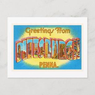 Cartão Postal Pittsburgh Pensilvânia PA Viagens vintage Souveni