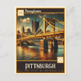 Cartão Postal Pittsburgh, Pensilvânia | Vintage