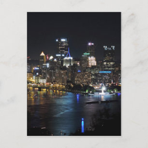 Cartão Postal Pittsburgh Skyline at Night