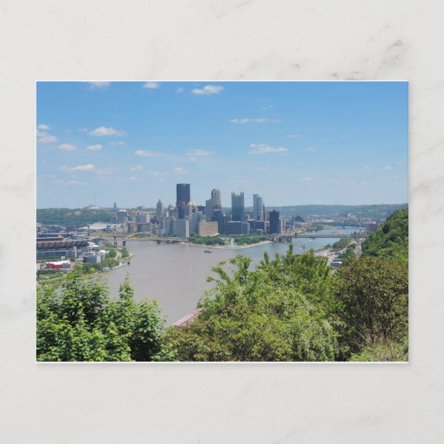 Cartão Postal Pittsburgh Skyline do West End Overlook (Frente)