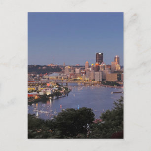 Cartão Postal Pittsburgh Skyline em Dusk