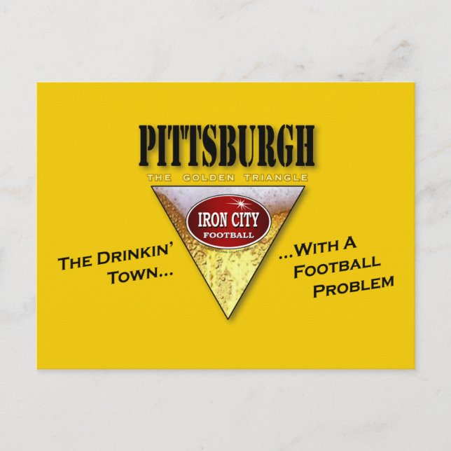 Cartão Postal Pittsburgh uma cidade Bebendo com um problema de f (Frente)