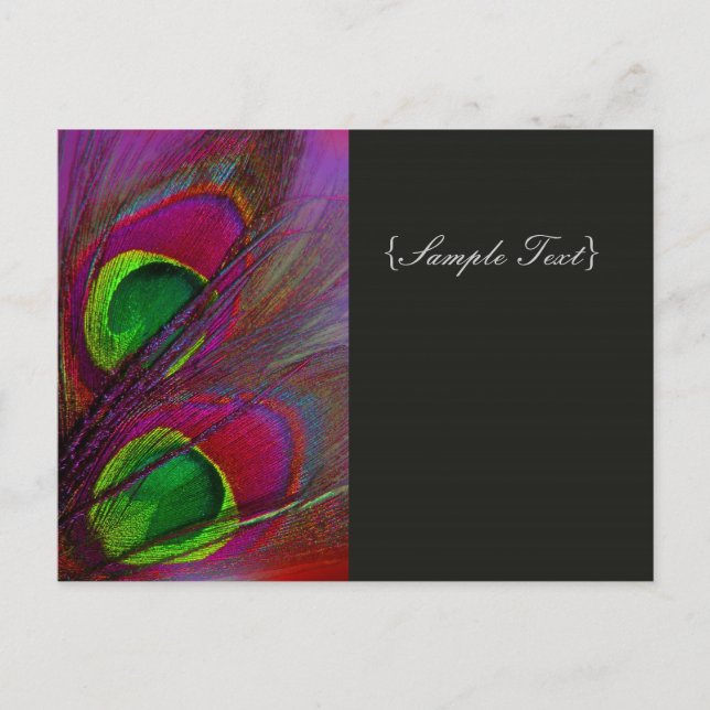 Cartão Postal PixDezine Pavão Psicodélico, Personalize! (Frente)