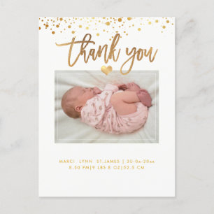 Cartão Postal PixDezines Baby Shower Obrigado/Deslumbrante Doura