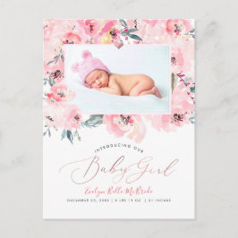 Cartão Postal PixDezines Blush Watercolor Peonies Raia Nasciment