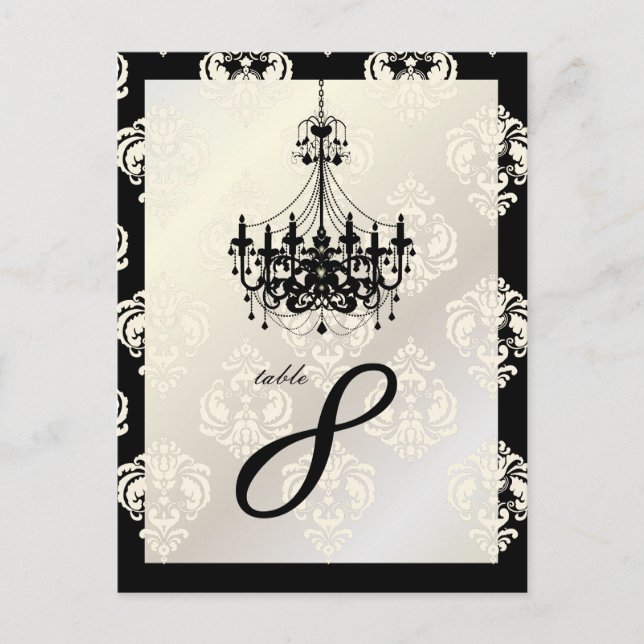 Cartão Postal PixDezines Chandelier+Rossellini Damask (Frente)