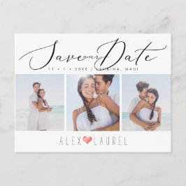 Cartão Postal PixDezines Chic Elegante Caligrafia Salvar Data