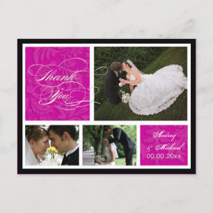 Cartão Postal PixDezines DIY Color/Damask Fotografias Obrigado