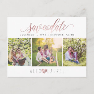 Cartão Postal PixDezines DIY color/Save the Date/Faux Rosa Doura