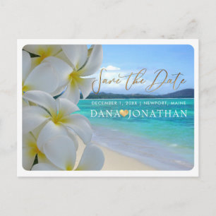 Cartão Postal PixDezines Plumeria+Beach Salve o Dia