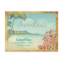 PixDezines vintage waikiki/diamond head/plumeria