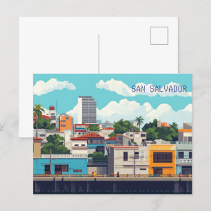Cartão Postal Pixel Art San Salvador