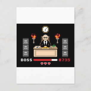 Cartão Postal Pixel 'Boss' Design - GeekShirts