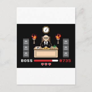 Cartão Postal Pixel 'Boss' Design - GeekShirts
