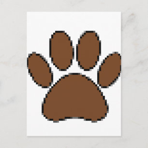 Cartão Postal Pixel Dog Paw Print