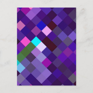 Cartão Postal Pixelated Pattern - Purple