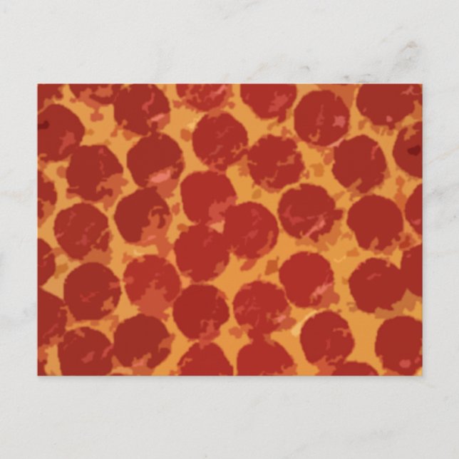 Cartão Postal Pizza de Pepperoni (Frente)