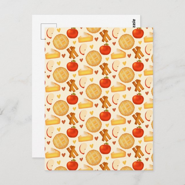 Cartão Postal Pizza E Ingredientes De Maçã Fashiada (Frente/Verso)