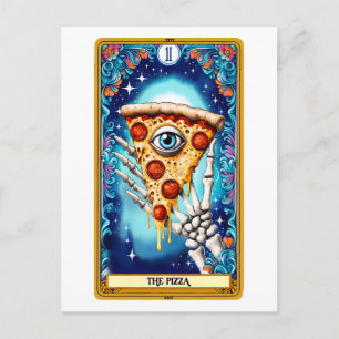 Cartão Postal Pizza Engraçado Tarot Caed