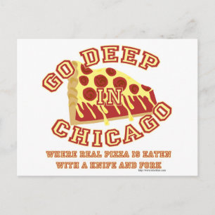 Cartão Postal Pizza Estilo Chicago