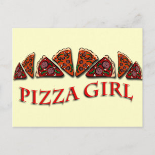 Cartão Postal Pizza Girl