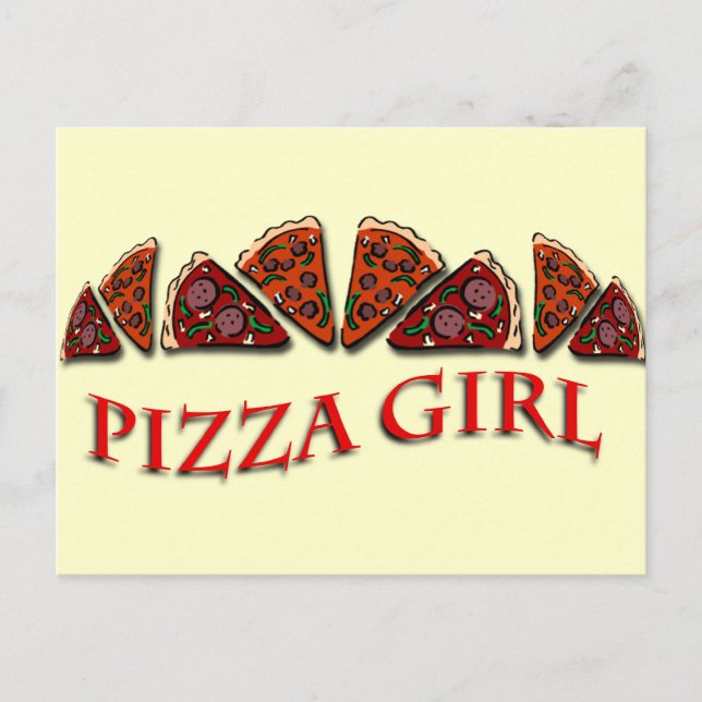 Cartão Postal Pizza Girl (Frente)