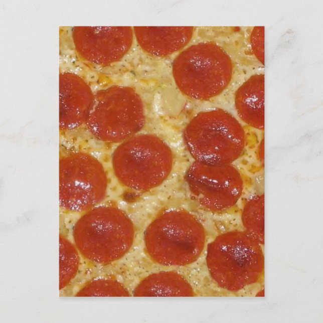 Cartão Postal pizza grande de pepperoni (Frente)