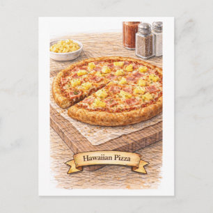 Cartão Postal Pizza Havaiana (Série de Comida Americana)