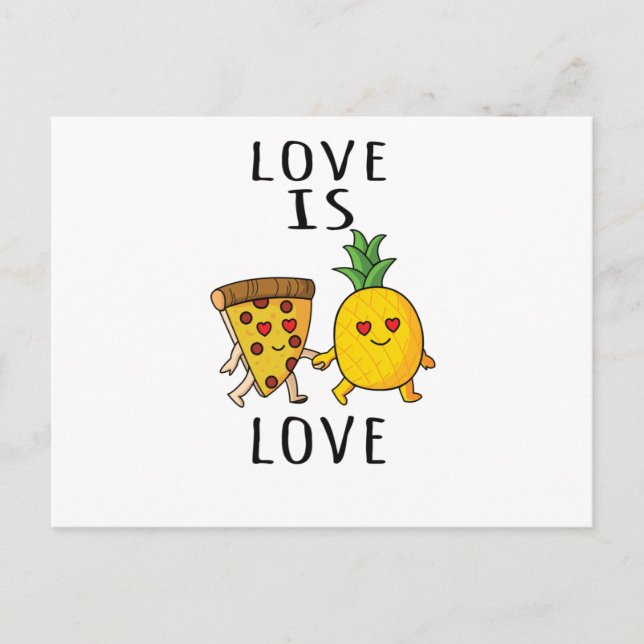 Cartão Postal Pizza Hawaii Pineapple Pizza Comida (Frente)