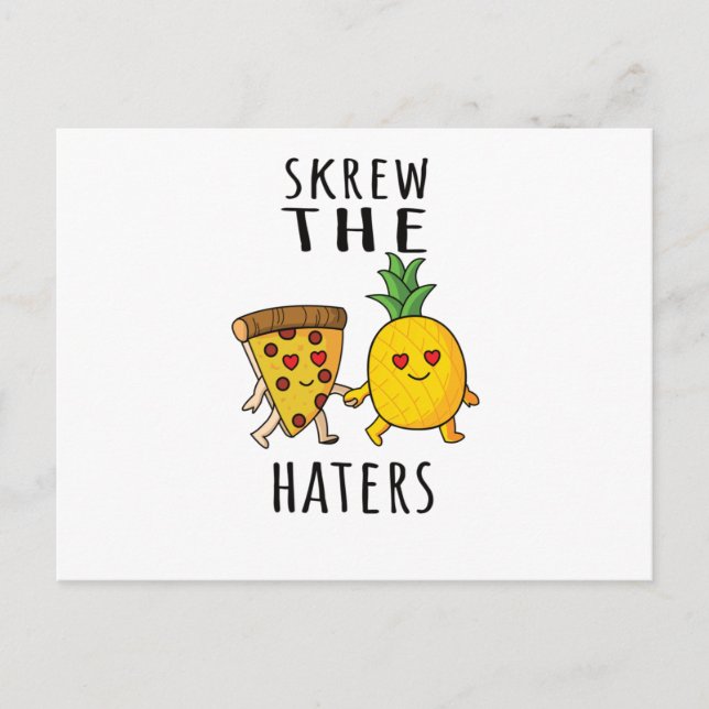 Cartão Postal Pizza Hawaii Pineapple Pizza Food (Frente)