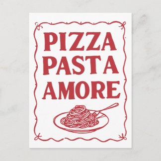 Cartão Postal Pizza Massa Amor Comida Italiana Amor