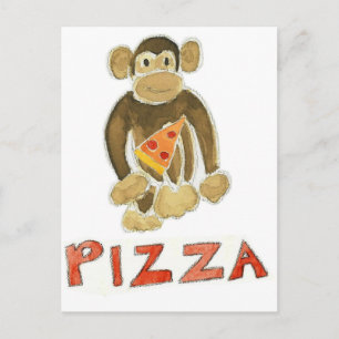 Cartão Postal Pizza Monkey