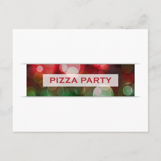Cartão Postal pizza party bokeh (Frente)