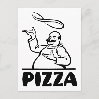 Cartão Postal Pizza Retro