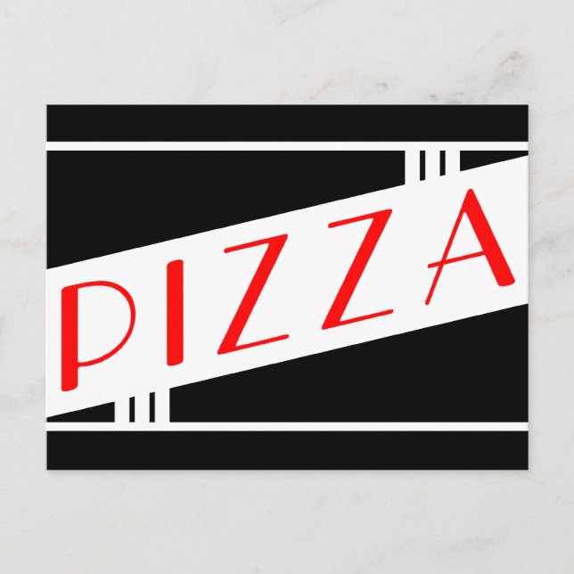 Cartão Postal pizza retrô (Frente)