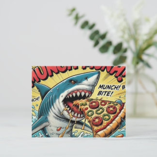 Cartão Postal Pizza Shark Munch Munch