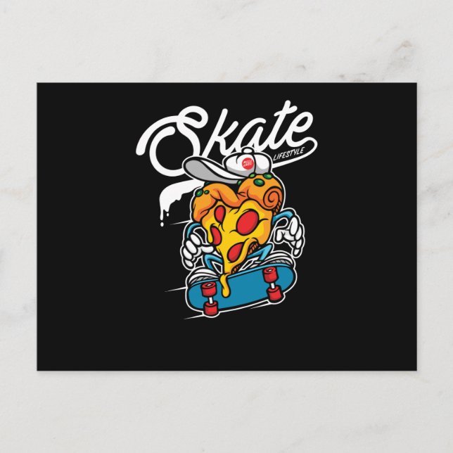 Cartão Postal Pizza skate (Frente)