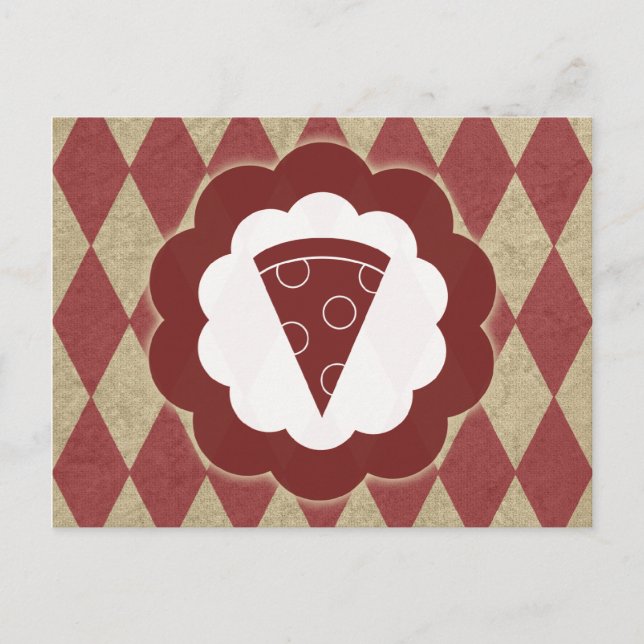 Cartão Postal pizza vintage (Frente)