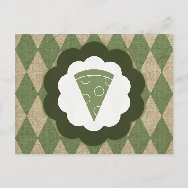 Cartão Postal pizza vintage (Frente)