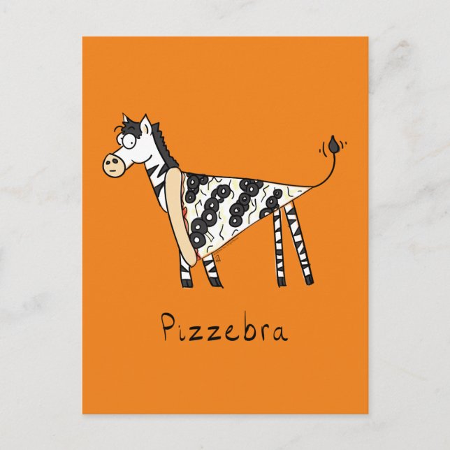 Cartão Postal Pizzebra Pizza Zebra (Frente)