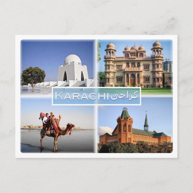 Cartão Postal PK Karachi - Mazar e Quaid - Palácio de Mohatta - (Frente)