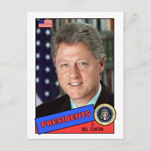 Cartão Postal Placa Baseball Bill Clinton
