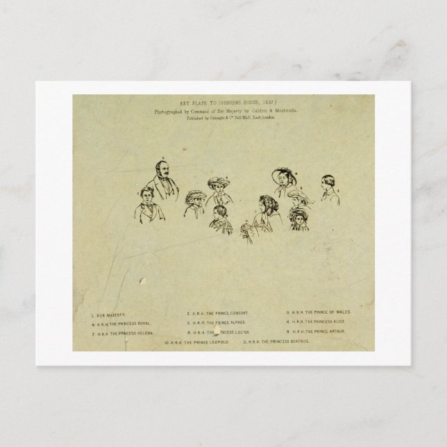 Cartão Postal Placa Chave para Retrato da Família Real em Osbor (Frente)