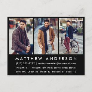 Cartão Postal Placa Comp de Foto do Ator Modelo - Cartão-Postal